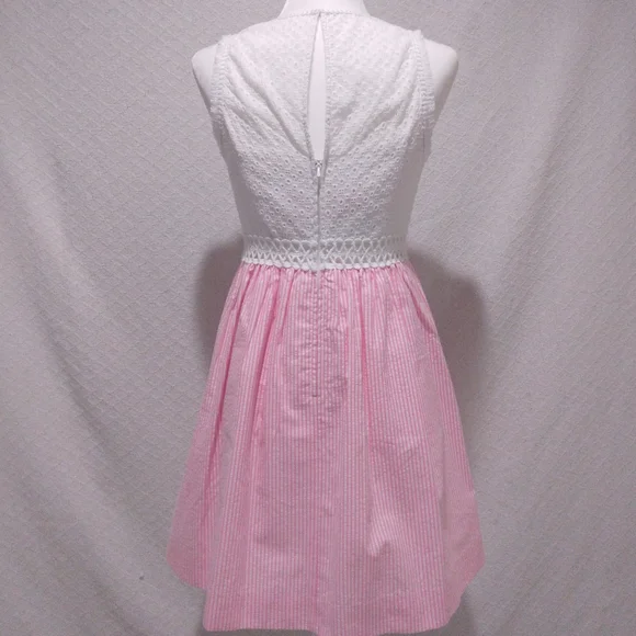 Lilly Pulitzer Alivia Havana Pink Yarn Dye Seersucker Dress with Pockets - Picture 5 of 12